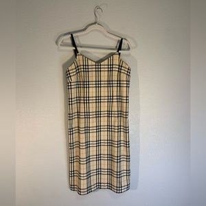 Cream Strap Mini Dress with Brown & Black & Gray Stripes 🤎🍂